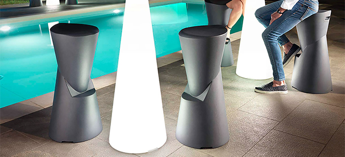 Design műanyag-, világító bárszék (háttámla nélküli szék)